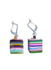 Multicoloured Cube Earring By Jackie Brazil (!)