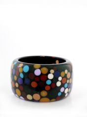 Large Black & Multicoloured Bangle