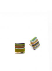 Liquorice Allsort Winter Square Earring (!)