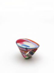 Multicoloured Tropicalia Striped Circular Ring by Jackie Brazil