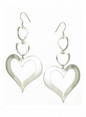 Sterling Silver Heart Drop Earrings (!)