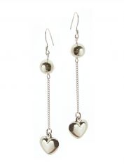 Sterling Silver Heart Drop Earrings (!)