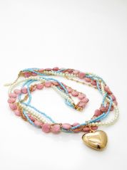 Multi Strands Necklace with Heart