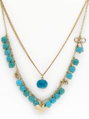 Coco Lush Multi Chain Turquoise Beads Necklace