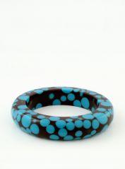 Slim Brown Bangle with Blue Spots